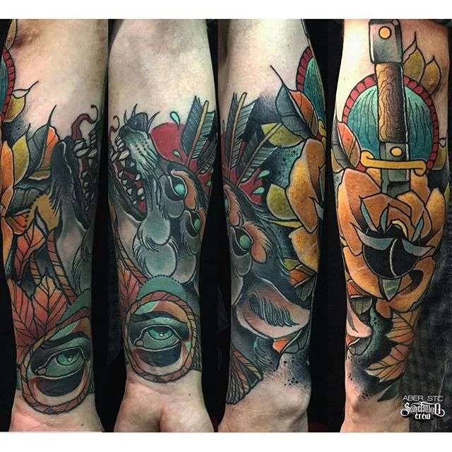 Tattoo artist Aber Tattooer - color neotraditional tattoo  | Тату мастер Aber Tattooer - цветные неотрад тату